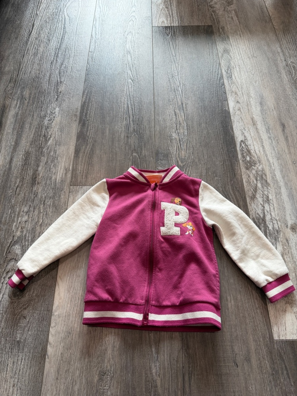 Nickelodeon Kids Team Patrol Pink & Cream Varsity Jacket